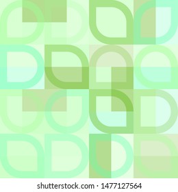 Elegant geometric pattern with abstract green shapes. Purple, pink and orange color. Vector illustration