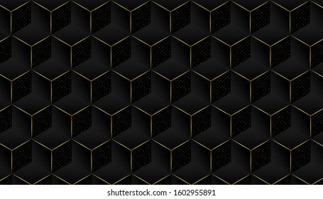 Elegant Geometric Pattern Background With Golden Details