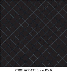 Elegant geometric pattern. Blue squares on black background. This vector seamless pattern can be used as Abstract background.