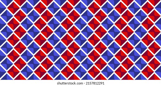 Elegant geometric pattern. Colorful red blue background. This vector seamless pattern can be used as Abstract background