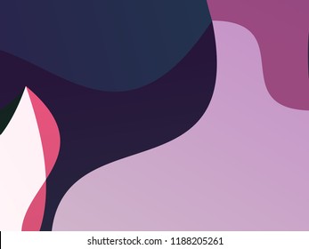 Elegant geometric pattern. The combination of wavy shapes of different shades of purple color. Minimalist vector graphics. Simple design for covers, banners, cards, posters.