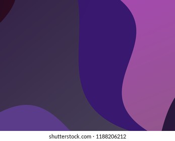 Elegant geometric pattern. The combination of wavy shapes of different shades of purple color. Minimalist vector graphics. Simple design for covers, banners, cards, posters.