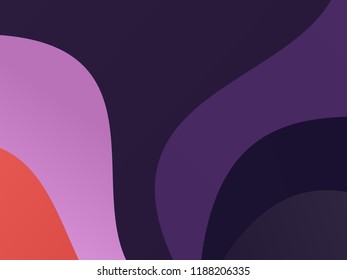 Elegant geometric pattern. The combination of wavy shapes of different shades of purple color. Minimalist vector graphics. Simple design for covers, banners, cards, posters.