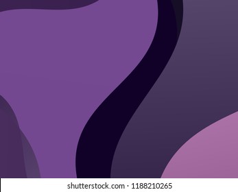 Elegant geometric pattern. The combination of wavy shapes of different shades of purple color. Minimalist vector graphics. Simple design for covers, banners, cards, posters.