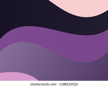 Elegant geometric pattern. The combination of wavy shapes of different shades of purple color. Minimalist vector graphics. Simple design for covers, banners, cards, posters.