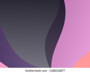 Elegant geometric pattern. The combination of wavy shapes of different shades of purple color. Minimalist vector graphics. Simple design for covers, banners, cards, posters.