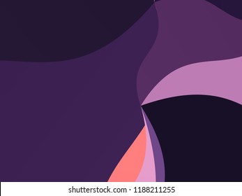 Elegant geometric pattern. The combination of wavy shapes of different shades of purple color. Minimalist vector graphics. Simple design for covers, banners, cards, posters.