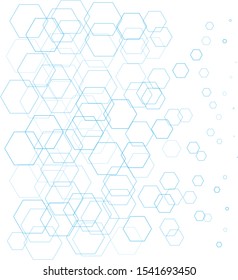 Elegant geometric pattern with the contours of the rhombuses in a minimalist style. Idea for a simple cover, business card, web banner, Wallpaper. Technological, scientific style. Vector illustration