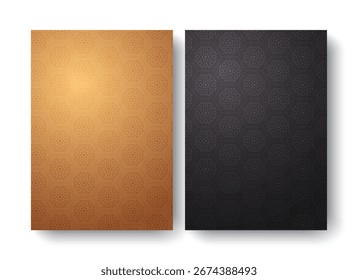 Elegant Geometric Pattern Design Book Cover Set with Label Frame