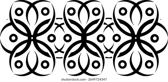 Elegant Geometric Pattern Design With Interlocking Shapes And Circles For Decorative Purposes