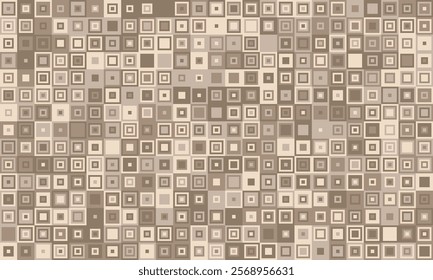 Elegant geometric pattern featuring nested squares in varying shades of beige and brown.  Ideal for backgrounds, textiles, packaging, and website design.