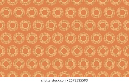 Elegant geometric pattern featuring repeating circular designs in warm, earthy tones. Perfect for textile prints, website backgrounds, or any design needing a sophisticated, minimalist aesthetic.