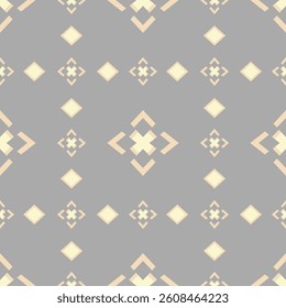 Elegant Geometric Pattern with Floral Accents on Gray