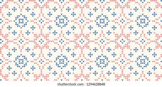 Elegant geometric pattern flower line shapes floral background abstract motif minimalist classic ornament graphic fabric style. Casual repeating textile design template, blue, white, red colors.