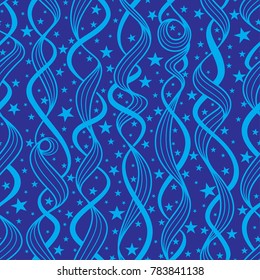  ELEGANT GEOMETRIC PATTERN with light blue and dark blue ribbons and stars