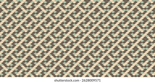Elegant geometric pattern in muted beige and teal tones.  Ideal for textile design, wallpaper, website backgrounds, or packaging.
