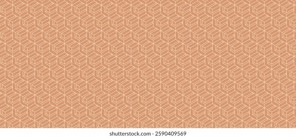 Elegant geometric pattern in muted peach tones.  Subtle, repeating design ideal for backgrounds, textiles, or website design.  Creates a sense of sophisticated order and visual harmony.