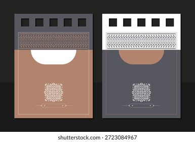 Diseño elegante de la cubierta del cuaderno del modelo geométrico con estilo decorativo de los Elementos