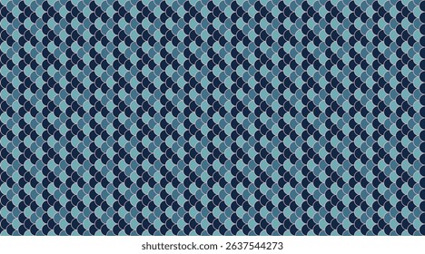 Elegant geometric pattern with overlapping scales in calming blues.  Perfect for backgrounds, textiles, or website designs.  Evokes serenity, sophistication, and natural motifs.