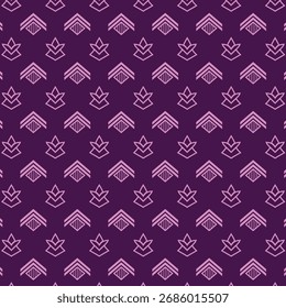 Elegante padrão geométrico com formas abstratas rosa macio em fundo roxo profundo