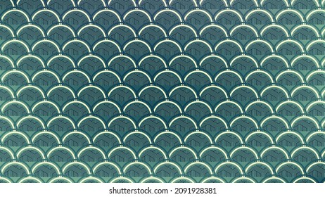 Elegant geometric scales pattern and gradient digital vector art.
