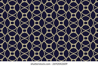Elegantes geometrisches nahtloses Ornamentmuster. Symmetrische Vektorgrafik wiederholbarer luxuriöser Hintergrund. Orientalischer Vintage-Druck