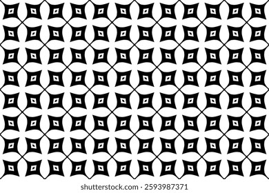 Elegant Geometric Seamless Pattern in black and White. This decorative Design is perfect for backgrounds, wallpapers, textile prints, web elements, and packaging. It is available as an EPS file.