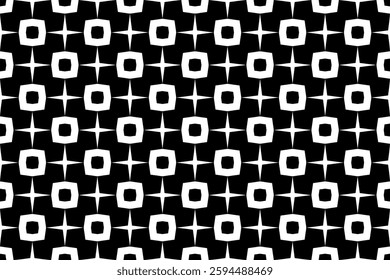 Elegant Geometric Seamless Pattern in black and White. This decorative Design is perfect for backgrounds, wallpapers, textile prints, web elements, and packaging. It is available as an EPS file.