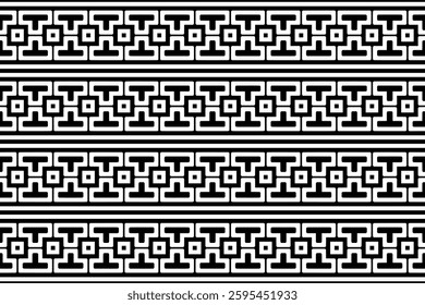 Elegant Geometric Seamless Pattern. Black and White Decorative Design for Prints and Backgrounds.