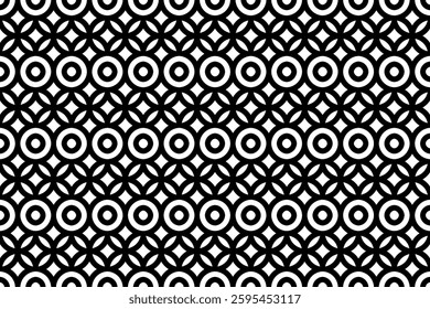 Elegant Geometric Seamless Pattern. Black and White Decorative Design for Prints and Backgrounds.