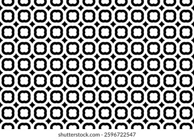 Elegant Geometric Seamless Pattern in black and White. This decorative Design is perfect for backgrounds, wallpapers, textile prints, web elements, and packaging. It is available as an EPS file.