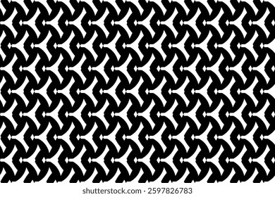 Elegant Geometric Seamless Pattern in black and White. This decorative Design is perfect for backgrounds, wallpapers, textile prints, web elements, and packaging. It is available as an EPS file.