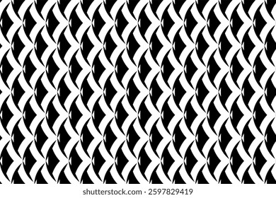 Elegant Geometric Seamless Pattern in black and White. This decorative Design is perfect for backgrounds, wallpapers, textile prints, web elements, and packaging. It is available as an EPS file.