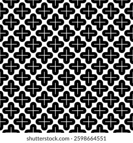 Elegant Geometric Seamless Pattern in black and White. This decorative Design is perfect for backgrounds, wallpapers, textile prints, web elements, and packaging. It is available as an EPS file.