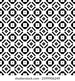 Elegant Geometric Seamless Pattern in black and White. This decorative Design is perfect for backgrounds, wallpapers, textile prints, web elements, and packaging. It is available as an EPS file.