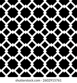 Elegant Geometric Seamless Pattern in black and White. This decorative Design is perfect for backgrounds, wallpapers, textile prints, web elements, and packaging. It is available as an EPS file.