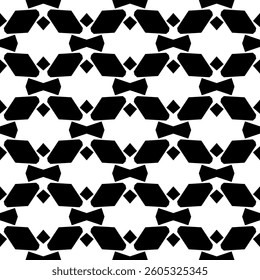Elegant Geometric Seamless Pattern in black and White. This decorative Design is perfect for backgrounds, wallpapers, textile prints, web elements, and packaging. It is available as an EPS file.