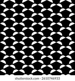 Elegant Geometric Seamless Pattern in black and White. This decorative Design is perfect for backgrounds, wallpapers, textile prints, web elements, and packaging. It is available as an EPS file.
