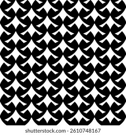 Elegant Geometric Seamless Pattern in black and White. This decorative Design is perfect for backgrounds, wallpapers, textile prints, web elements, and packaging. It is available as an EPS file.