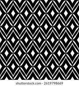 Elegant Geometric Seamless Pattern in black and White. This decorative Design is perfect for backgrounds, wallpapers, textile prints, web elements, and packaging. It is available as an EPS file.