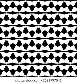 Elegant Geometric Seamless Pattern in black and White. This decorative Design is perfect for backgrounds, wallpapers, textile prints, web elements, and packaging. It is available as an EPS file.