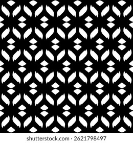 Elegant Geometric Seamless Pattern in black and White. This decorative Design is perfect for backgrounds, wallpapers, textile prints, web elements, and packaging. It is available as an EPS file.
