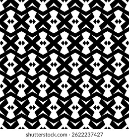 Elegant Geometric Seamless Pattern in black and White. This decorative Design is perfect for backgrounds, wallpapers, textile prints, web elements, and packaging. It is available as an EPS file.