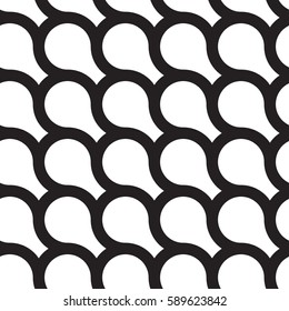 Elegant geometric seamless pattern with circular forms and loops. Fashionable abstract vector background illustration. Design for print, fabrics, textile, wrapping paper, wall paper, invitation cards.