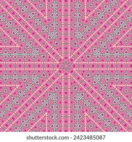 Elegant geometric seamless pattern graphic design. Funky batik print. Mix geometry pattern. Spanish ethnic motif. Boho template.