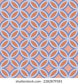 Elegant geometric seamless pattern in gray and coral colors. Vector illustration for print, fabric, cover, packaging, interior decor, blog decoration and other your projects.