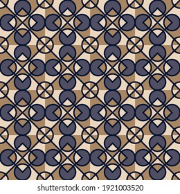 elegant geometric seamless pattern. overlapping gray, brown, black, beige squares, rhombuses, circles, lines are grouped and lined up in rows. vector
