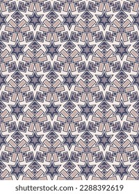 Elegant geometric seamless pattern. Overlapping art forms, stripes, polygons, segments are grouped and arranged in a certain order. Vector. 