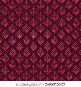 Elegant geometric seamless pattern in rich burgundy and pink tones