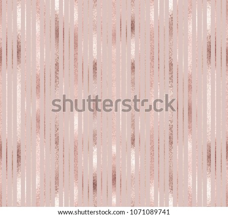 Elegant geometric seamless pattern with rose gold and golden vertical stripes.
